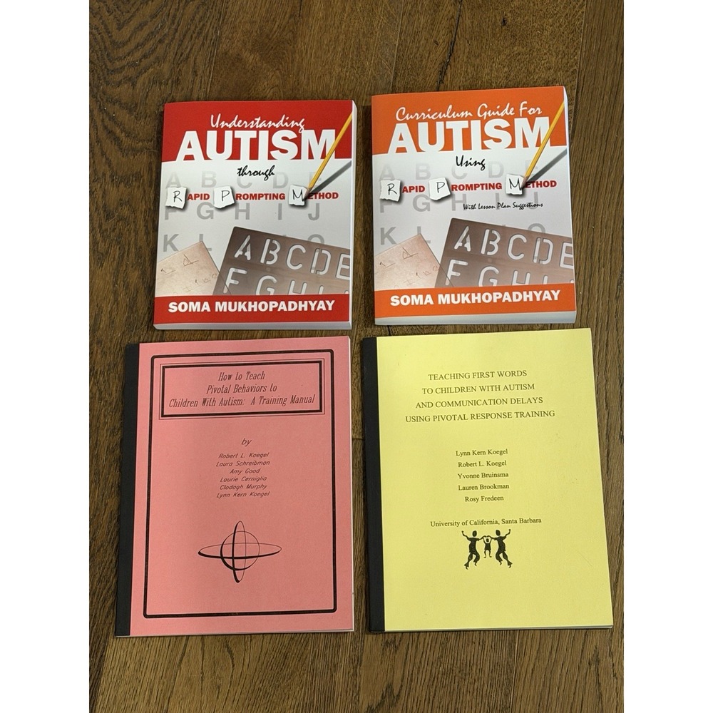 Lot of 4 Books on Autism Rapid Prompting Method by Soma Mukhopadhyay + Koegel